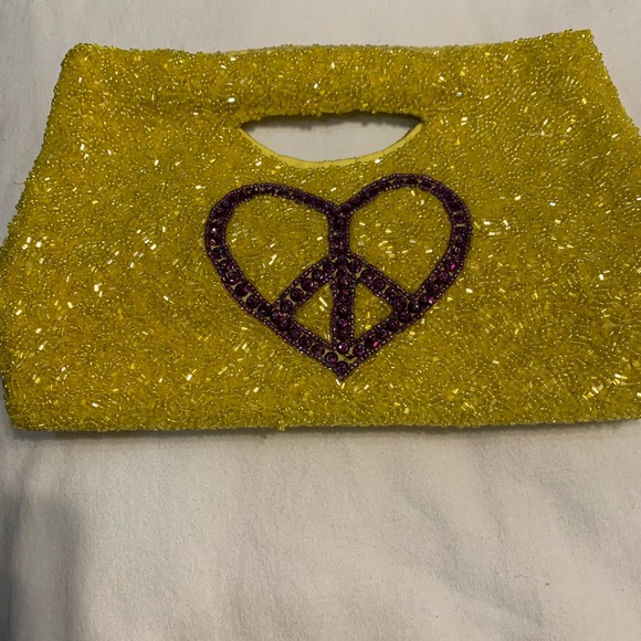Moyno New York Vintage Yellow & Purple Sequins Beads Clutch Purse - Picture 8 of 12